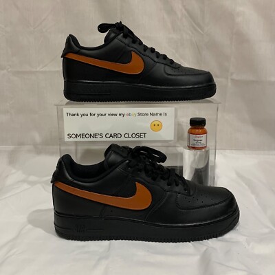 Nike Air Force 1 Low Black (Cognac Custom Painted Swoosh) SC-#22B