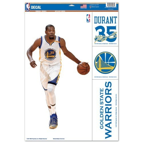 KEVIN DURANT GOLDEN STATE WARRIORS 4 PIECE MULTI-USE DECAL SHEET 11"X17" 