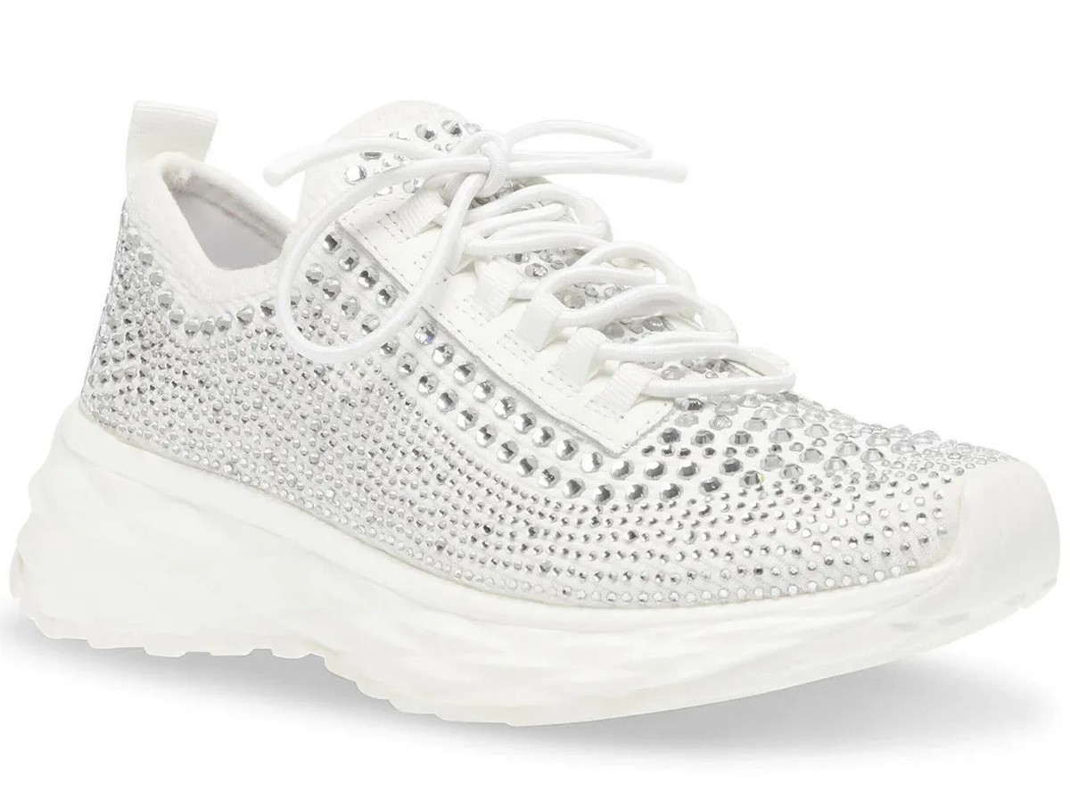 【スティーブマデン】アシュリン Steve Madden Women's Cease Rhinestone Lace-Up Trainers, Size