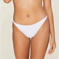 Andie X Demi Moore The Tropez Bikini Bottom In White Crochet Size Medium