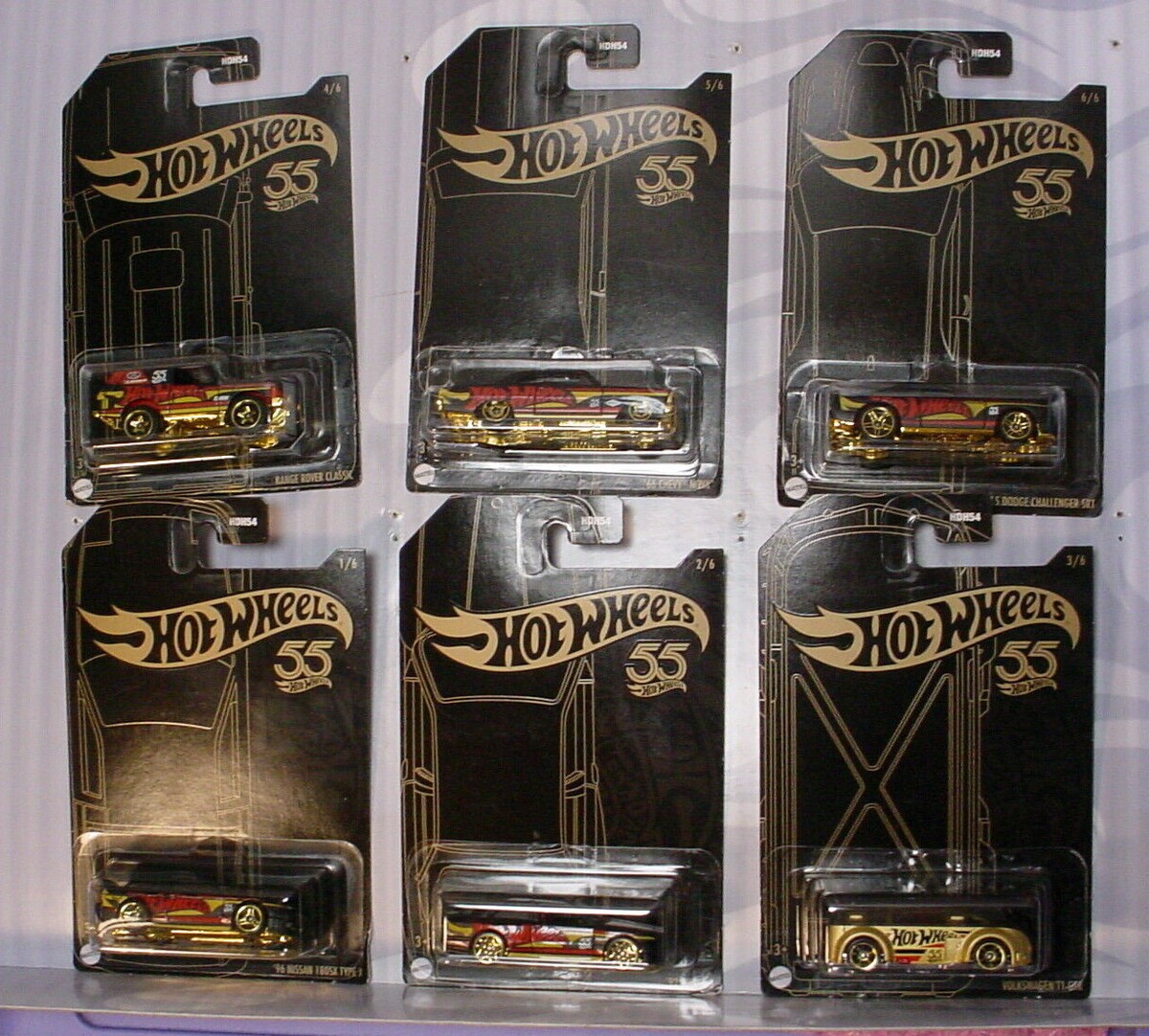 2023 Hot Wheels 55th ANNIVERSARY Series ☆Black&Gold ☆Chase☆mix