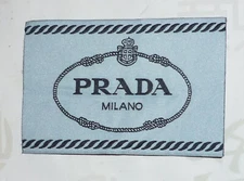 PRADA Logo Tag LABEL Replacement patch, 3"x2"