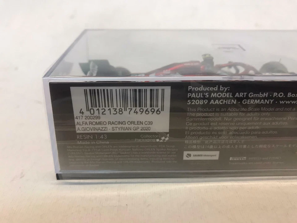 Minichamps Alfa Romeo C39 A. Giovinazzi Styrian GP 2020 1/43 417200299 - Immagine 3 di 3