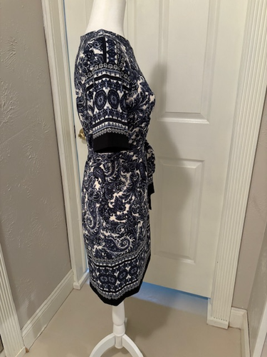 Gabby Skye Blue Print Dress size 8 - Picture 3 of 5