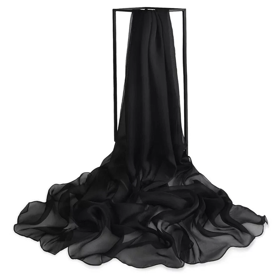 Luxurious Women's 100% Silk Chiffon Scarf – Solid, Elegant Wrap (110x180 cm) - Image 2 of 4