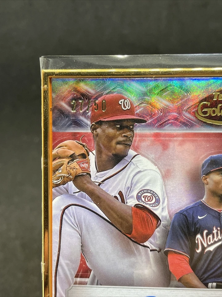 2022 Topps Gold Label 27/50 SSP Framed Autographs #FA-JG Josiah Gray Rookie - Image 2 of 3