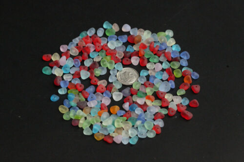 center drilled sea beach glass 20 pcs lots very tiny blue green red jewelry use - Picture 2 of 3