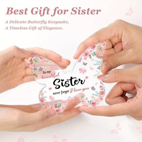 Butterfly-shaped sister love Freestanding Plaque Sign Birthday Keepsake Gift - Bild 3 von 6