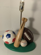 Vintage 90s Sports Kids Spalding Baseball Football Soccer Lamp Works Super Nice!