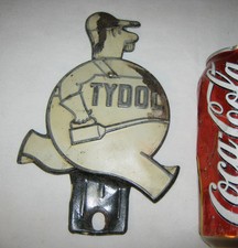 ANTIQUE USA TYDOL OIL CAN MAN METAL LICENSE PLATE TOPPER SIGN GAS STATION ART A+