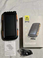 Safe Speed Outdoor Protection Solar Power Bank IOS & Android Waterproof Prepper
