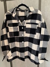 Womens I Saw It First Black & White Check Shacket - Size M/l