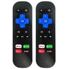 2Pcs Remote Control for ROKU 1 2 3 4 LT HD XD XS Express Premiere 3900RW