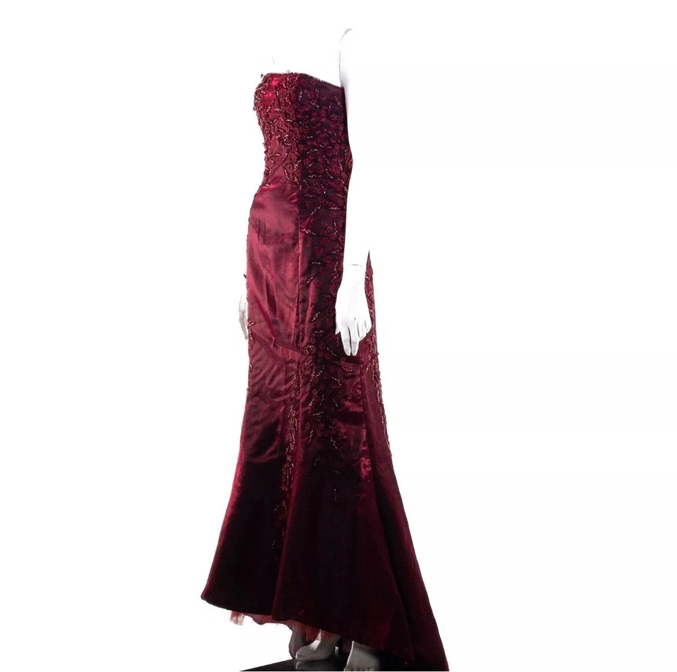 Vestido de Baile Vintage Y2K Lillie Rubí Rojo Naturaleza Reina Hada Cuentas Talla 8 Foto 2 de 4