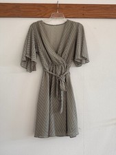 SHEIN VCAY Mint butterfly Sleeve Belted Dress, Size M