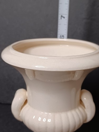 Vintage KERAMIK Vase Sockel creme doppelte Schnörkelgriffe - Bild 2 von 21