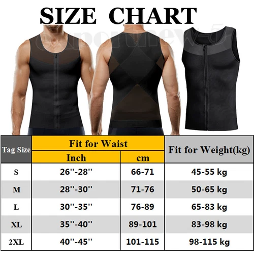 Herren Abnehmen Kompressionsweste Bodybuilding Abnehmen Untershirt Body Shaper Tops - Bild 25 von 32