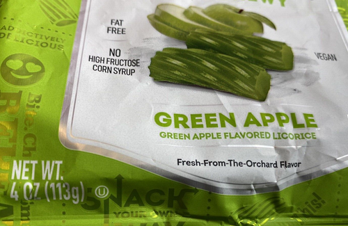 Wiley Wallaby Candy Green Apple Flavored Soft & Chewy 4 oz LOT 2 Licorice Style - Picture 4 of 8