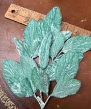 vintage millinery 1940s velvet leaves hand wrapped 1 spray spearmint Japan