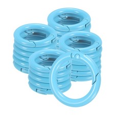 24-Pack Metal Spring O Rings, 5/8" Zinc Alloy Keyring Buckle Light Blue