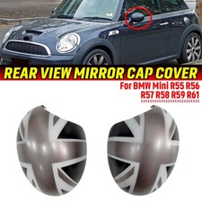 2x Spiegelkappen Grau Union Jack Aufkleben Für Mini R55 R56 R57 R58 R59 R60 R61