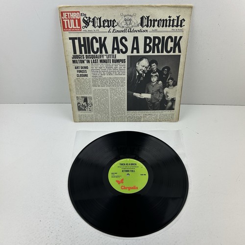 Jethro Tull Thick As A Brick Vinyl LP Record Newspaper A3/B2 1st Press CHR1003 - Picture 1 of 24