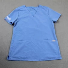 FIGS Scrub Top Womens Small Blue Healthcare V Neck Medical Nursing Techincal