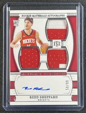 REED SHEPPARD 2024-25 NATIONAL TREASURES ROOKIE TRIPLE PATCH AUTO RC 58/99