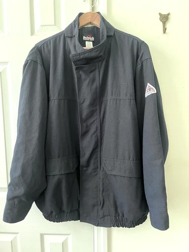 Bulwark Men's Lightweight Nomex FR Lined Bomber Jacket Size XL / Navy Blue - product listing photo
