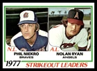 1978 Topps 1977 Strikeout Leaders Phil Niekro  Nolan Ryan #206 Baseball Card