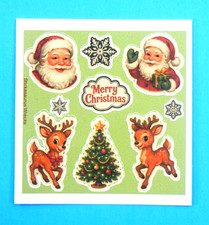 Christmas Mini Sticker Sheet Style 2 Christmas Trees Santas Reindeer Snowflakes