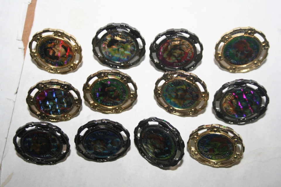 De colección Street Fighter II Turbo Spin Fighters Lote de 12 ~ Tops 1993 Bandai Foto 3 de 4