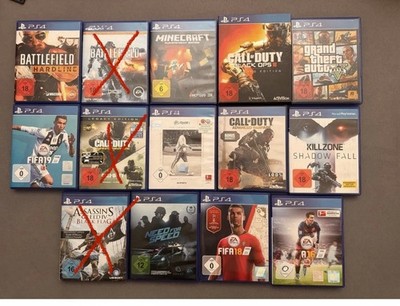 Ein Paket mit 11 PS4-Spielen in gutem gebrauchten Zustand.