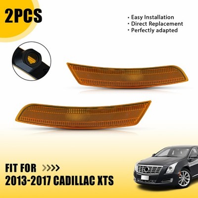 For Cadillac XTS 2013-2017 Amber Lens Front Side Marker Lights Lamp Pair 2Pcs