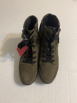 LGND Olive Leather High Top Boots Size 8M