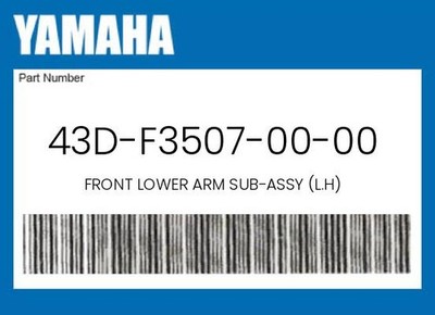 Yamaha Genuine Front Lower Arm Sub-Assy (L.H) - 43D-F3507-00-00