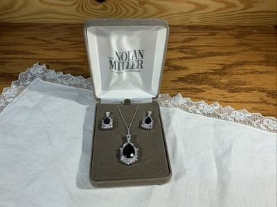 Nolan Miller Blue Rhinestone Necklace Earring Set Silver Tone Life Of Luxury