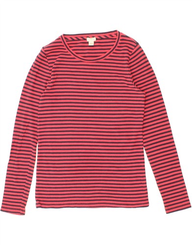 J. Crew Damen Grafik Top Langarm UK 12 Medium rot gestreift Baumwolle BJ06