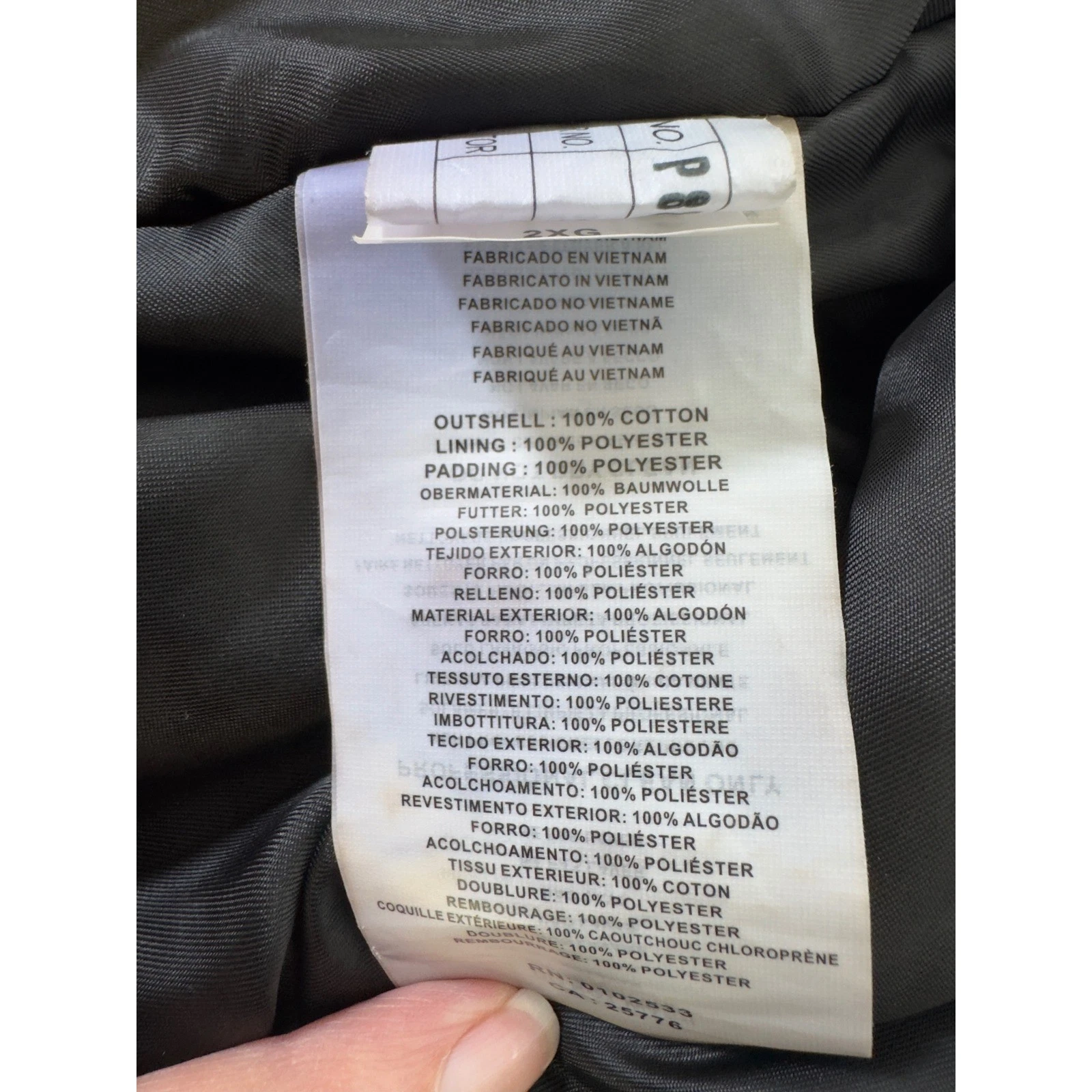 Indian Motorcycle Vest Mens 2XL Gray Canvas Snap Front Padded Logo - product detail image 9