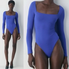 Everlane Original Contour Headway Bodysuit Second Skin Color Ablaze Blue M