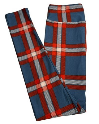 LuLaRoe Leggings OS One Size Patriotic PLAID American FLAG USA Tartan Ships FAST