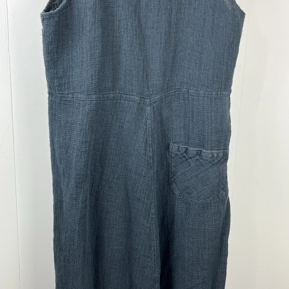 Maxi Vestido FLAX Jeanne Engelhart 100% Lino Para Mujer Grande Negro Gauzy Lagenlook Foto 3 de 4