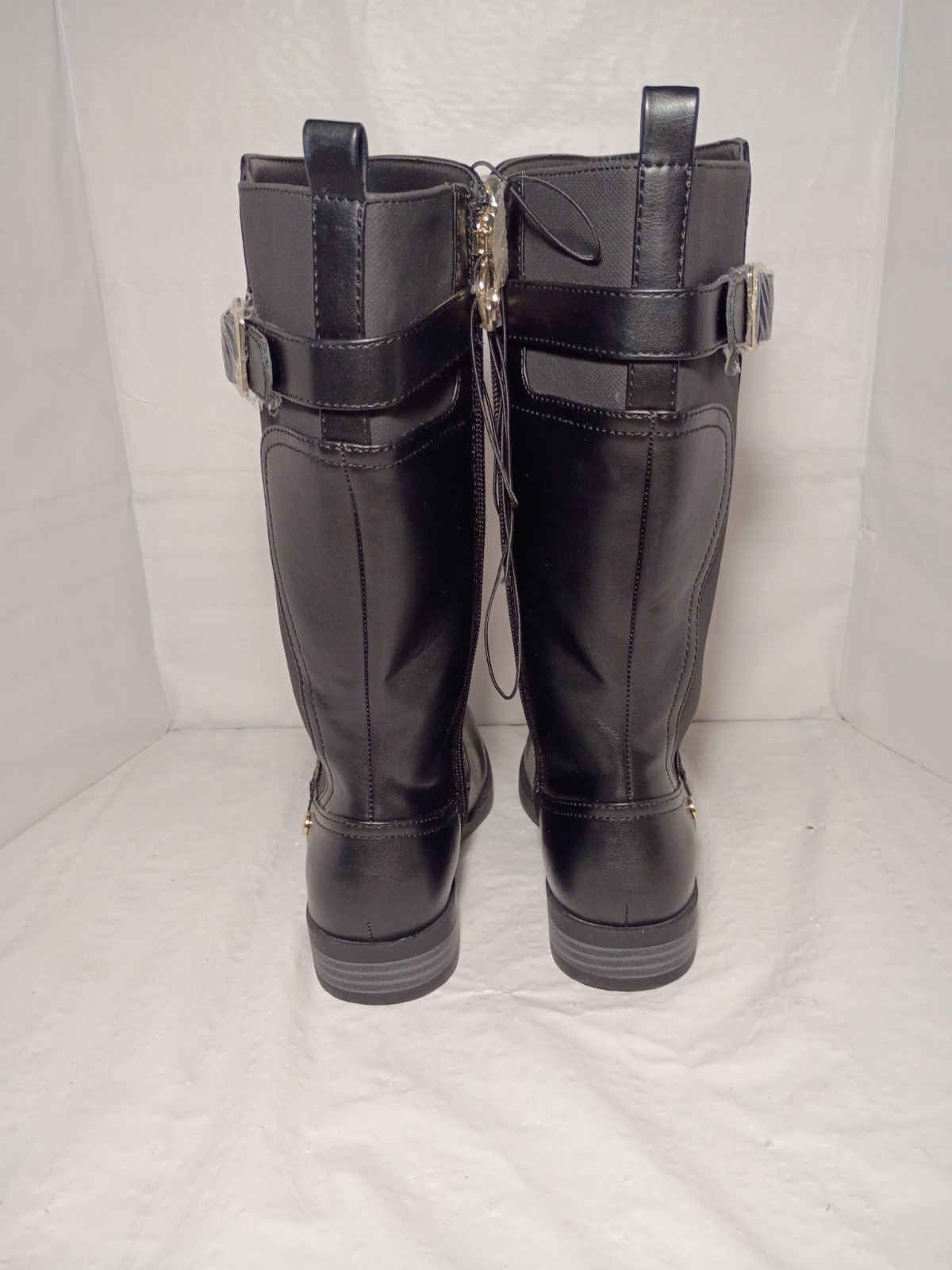 NWOB Tommy Hilfiger Kids Black Faux Leather Vallary Mid-calf Riding Boots Size 1 thumbnail 7