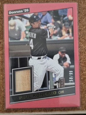 2026 Donruss Retro 1986 Materials Red 59/99 Paul Konerko Game Used Bat RM-PK MLB