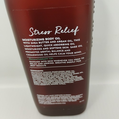 Bath & Body Works Stress Relief Sage + Cedarwood Moisturizing Body Oil 4 oz New - Picture 4 of 6