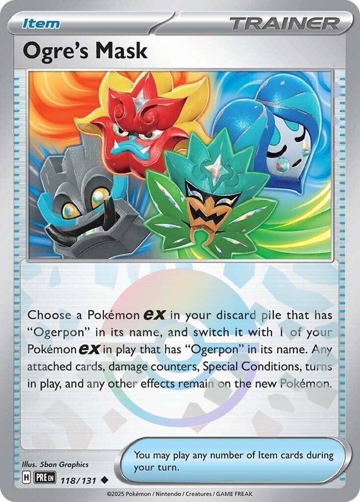 Ogre's Mask (Poke Ball) 118/131 Holo Pokemon SV: Prismatic Evolutions NM