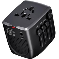 International Travel Adapter Voltage Converter Steps Down 220V to 110V for Ce...