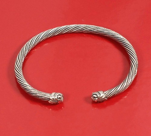 $475 SCOTT KAY 40g Ø7mm 2.5" 64mm Sterling Silver Twisted Rope Cuff Men Women - Picture 3 of 12