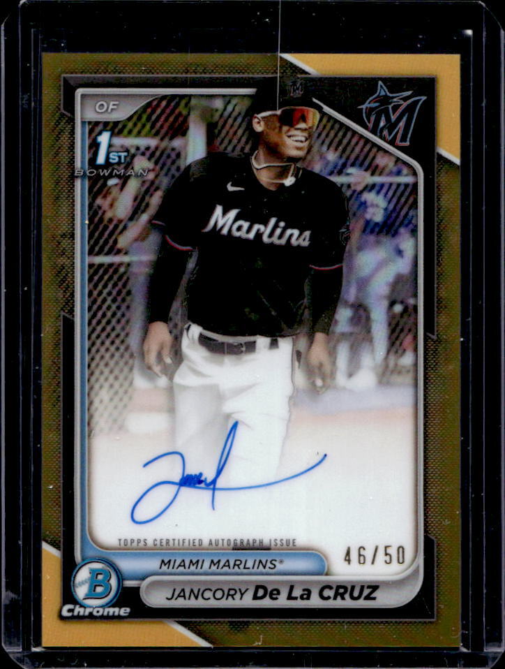 2024 Bowman Chrome Jancory De La Cruz Prospect Auto Gold Refractor 1st #46/50