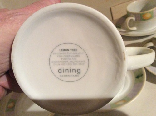 LEMON TREE CUPS AND SAUCERS SETS X 6 - EXCLUSIVE TO DEBENHAMS DINING- FREEPOST - Picture 8 of 9